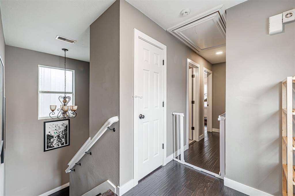 Wood floors on the staircase and upstairs