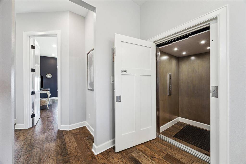 THE ELEVATOR IS ONE OF THE MOST POPULAR FEATURES AND ACCESS THE GROUND LEVEL AND BOTH LIVING LEVELS.