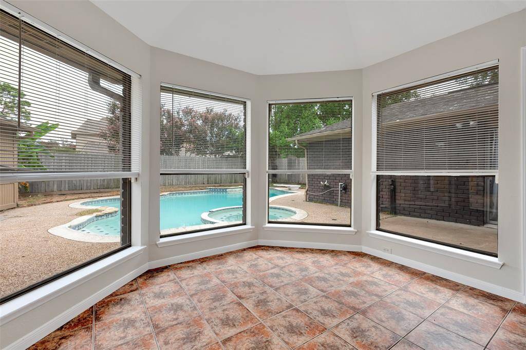Dinette area with view of pool