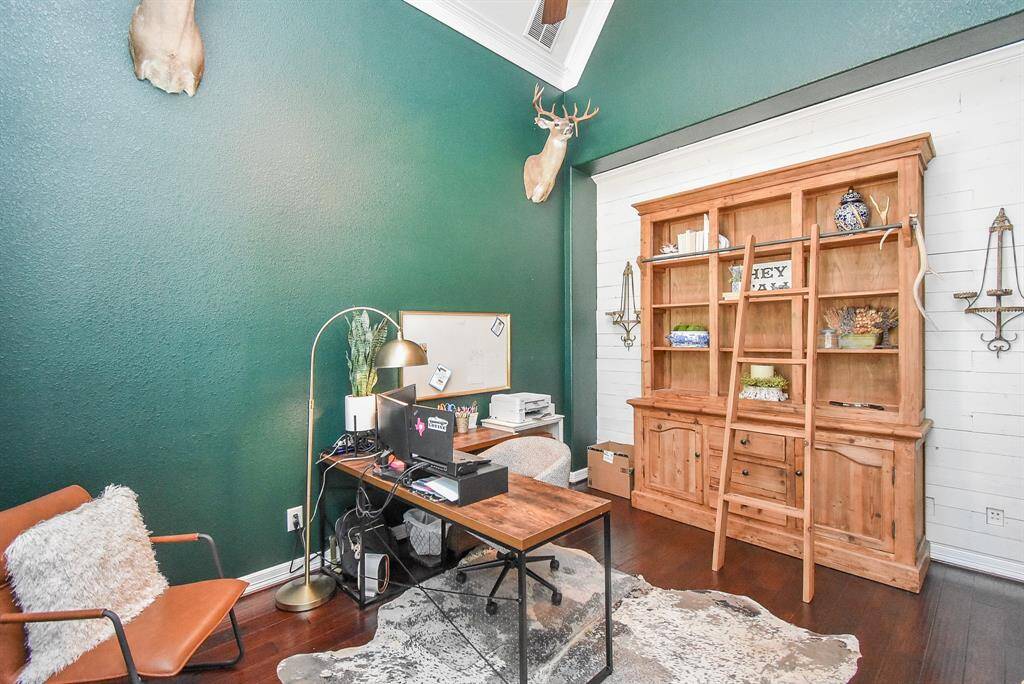 Spacious Study with soaring ceiling heights.