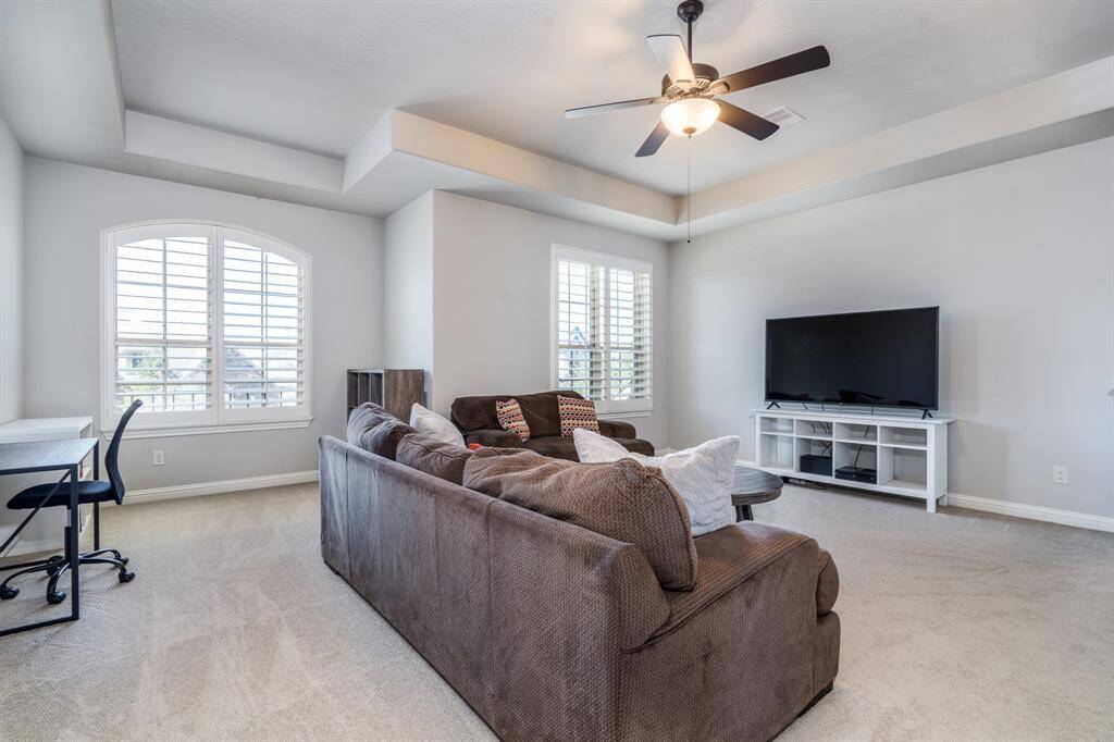 Imagine movie night or game night in this flexible space!