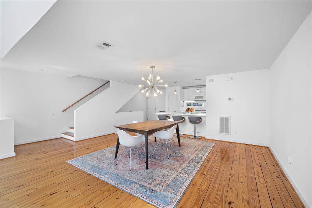 The massive dining room can fit any size table for those large gaterings.