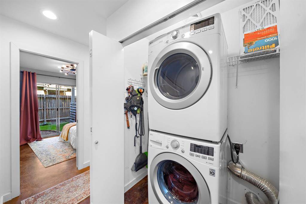 Utility closet located on the first floor upon entering from the garage.