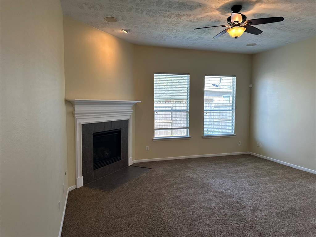 Living area with fireplace!