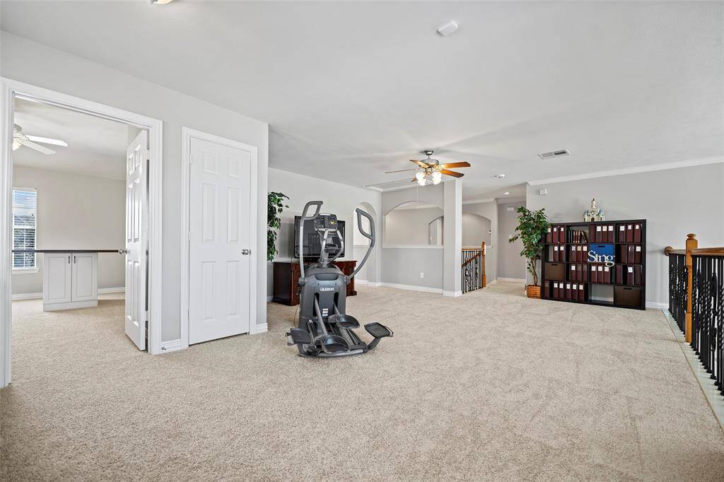 This is a different view of the game room that is ready for play action!  Add some sofas for gaming or maybe a pool table and shuffleboard!