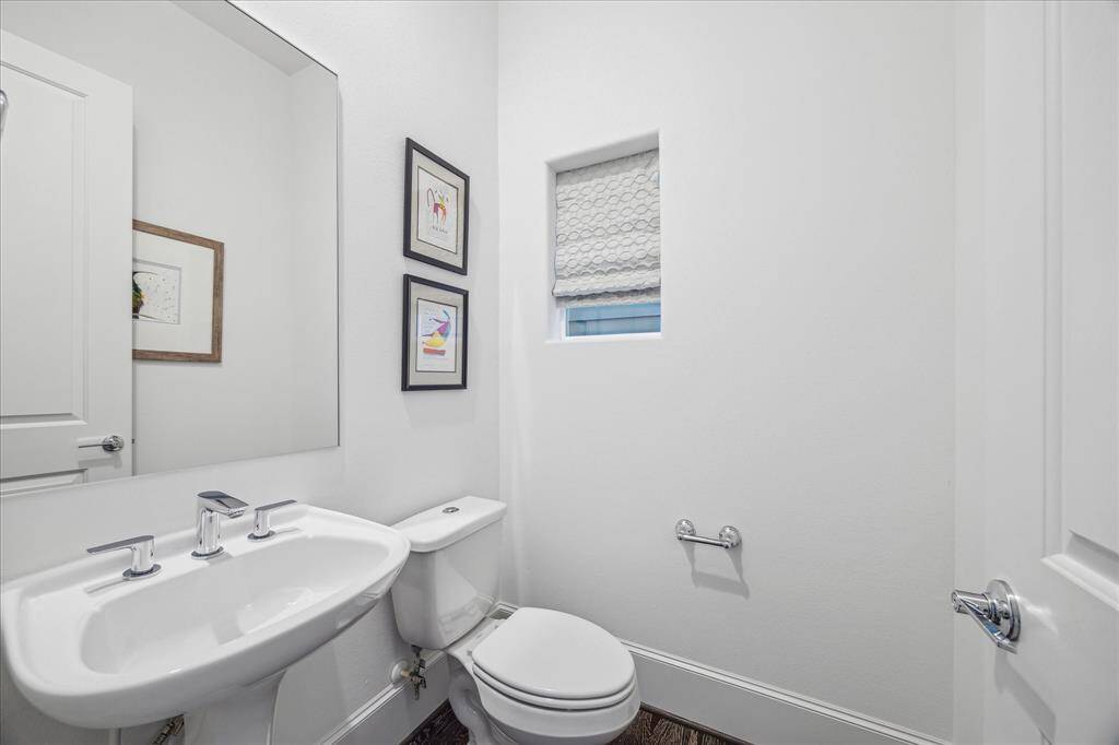 Powder room located on the second floor.