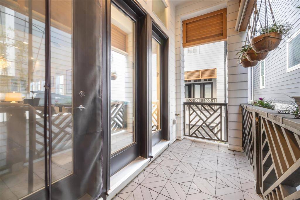 There is a nice sized patio on the second floor with a built in gas line. This outdoor space is perfect for relaxing and grilling.