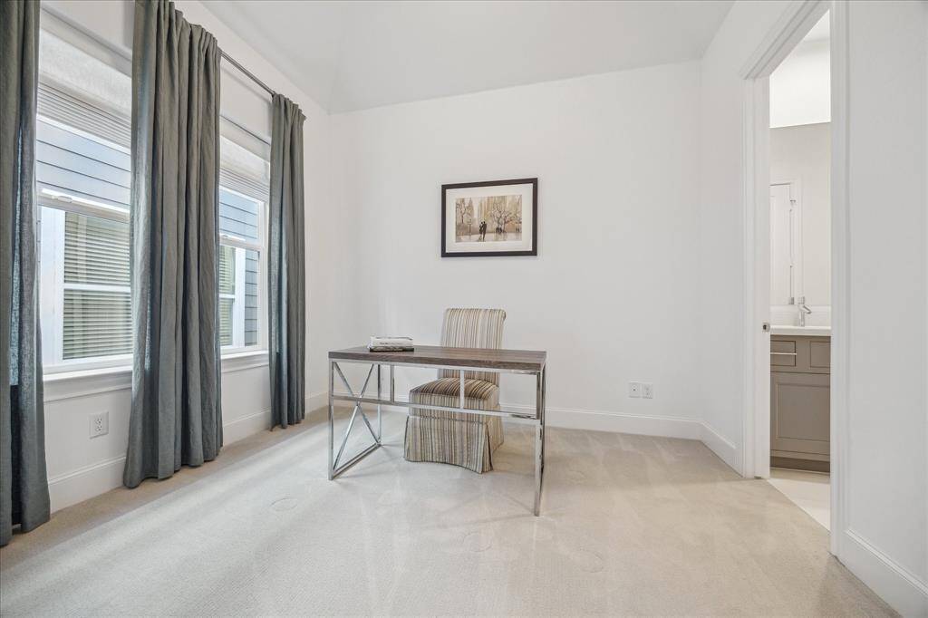 The secondary bedroom on the third floor is the only room in the home with carpet. No one has ever lived in this bedroom so the carpet is basically brand new.