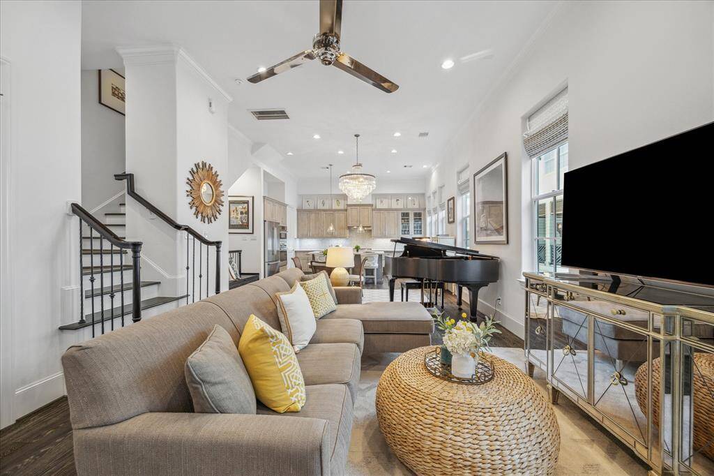 The second floor living space is open and expansive, great for entertaining.