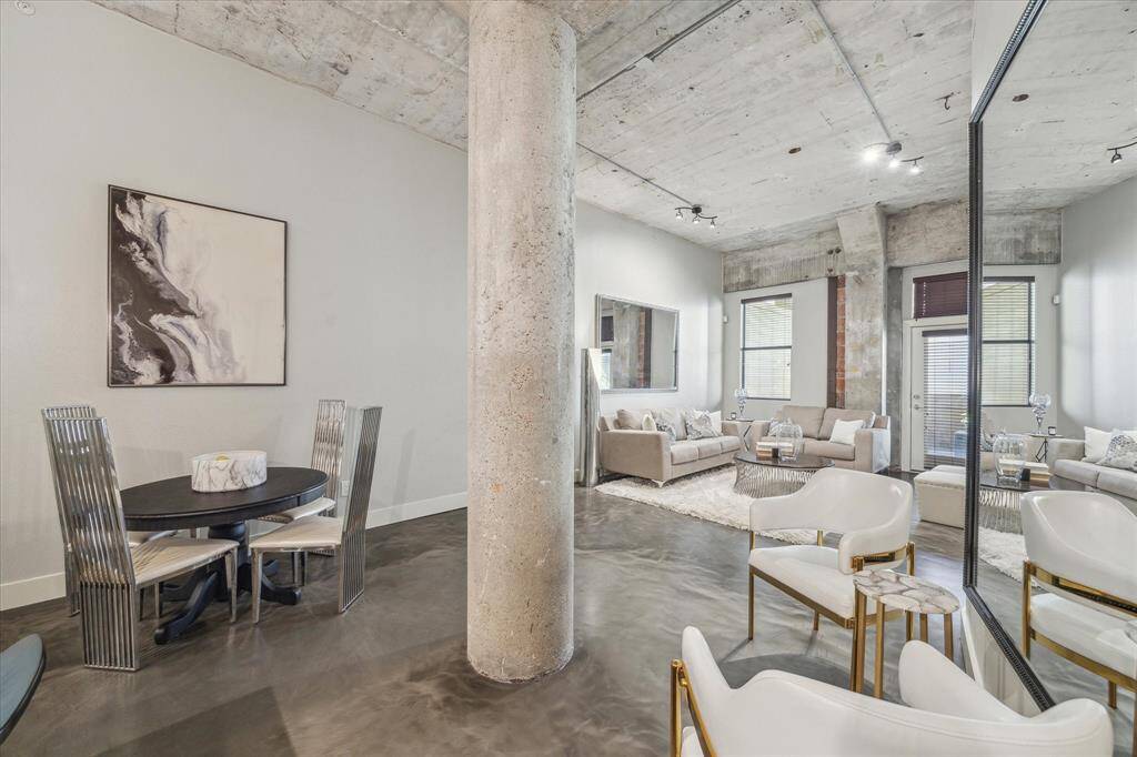 The dining area has multiple options for all of your interior design ideas!