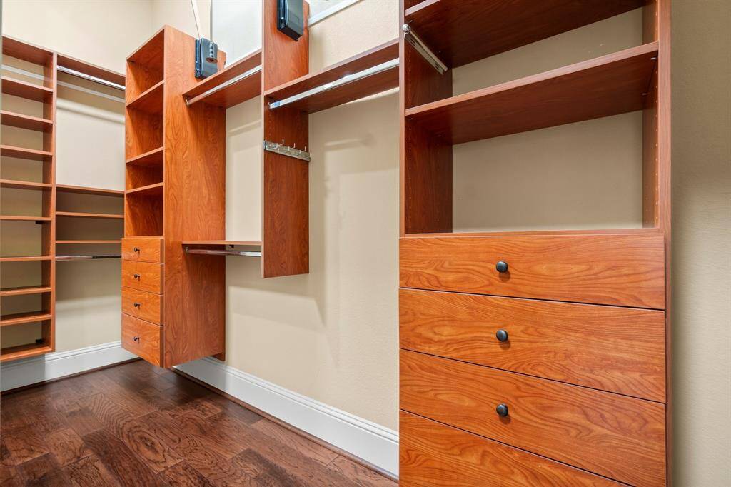 Custom shelves in primary closet