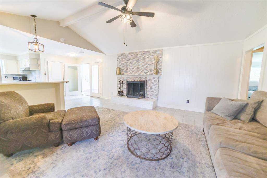 New Fireplace Mantel and Ceiling Fan