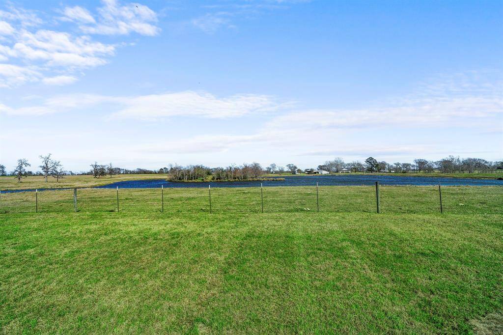 A bucolic water view of the pond.