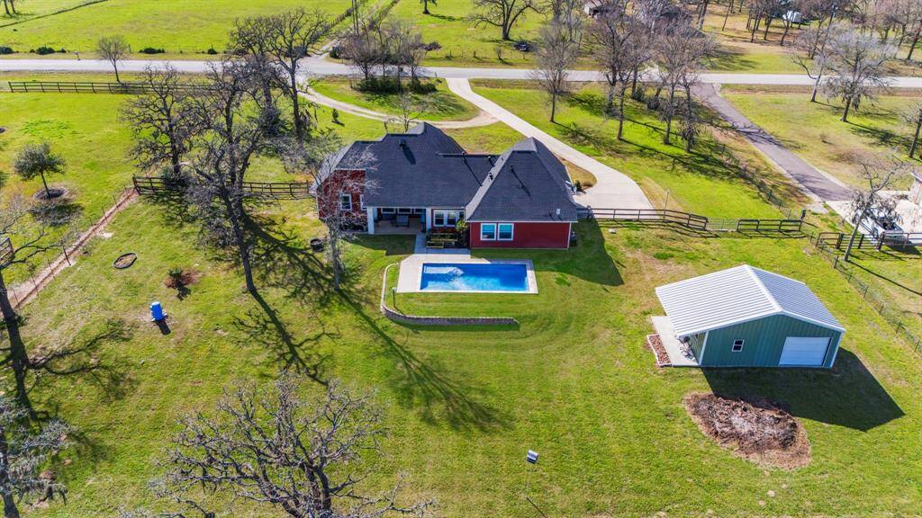 Aerial view of the property.