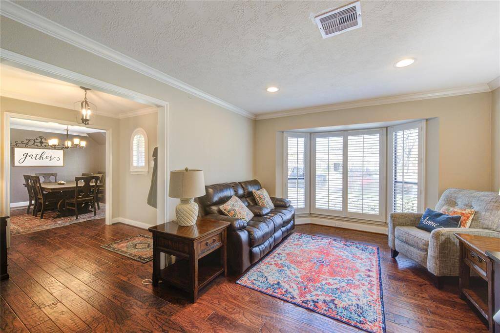 Formal living room and entry on left.