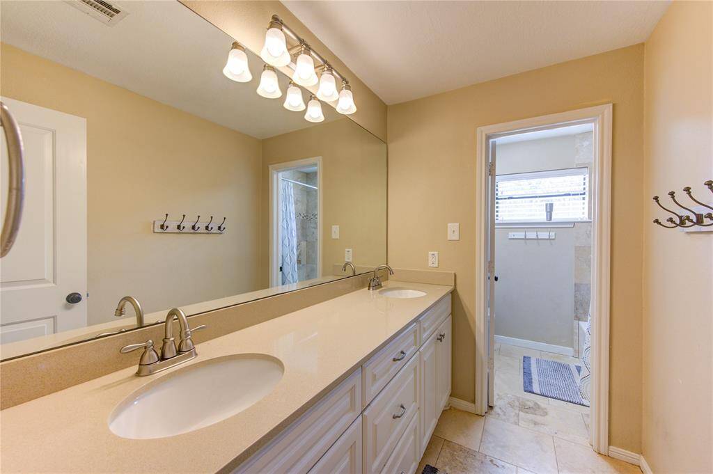Updated secondary bathroom upstairs with 2 sinks!