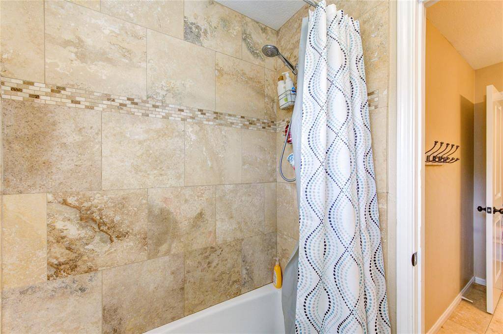 Tub/shower upstairs.