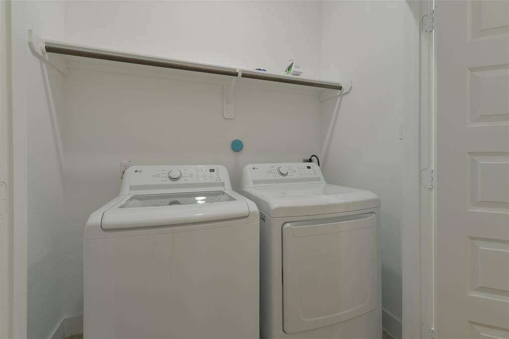 Full size washer and dryer included.
