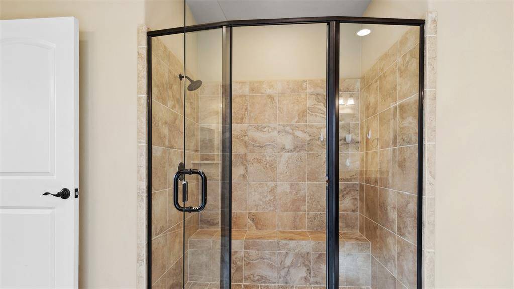 Huge private framed glass shower