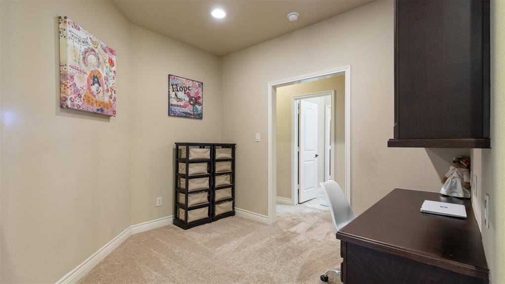 Built-in upstairs work space.