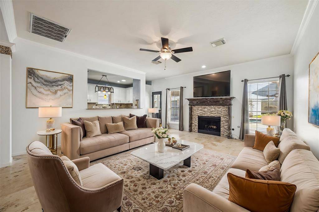 Virtually staged living room