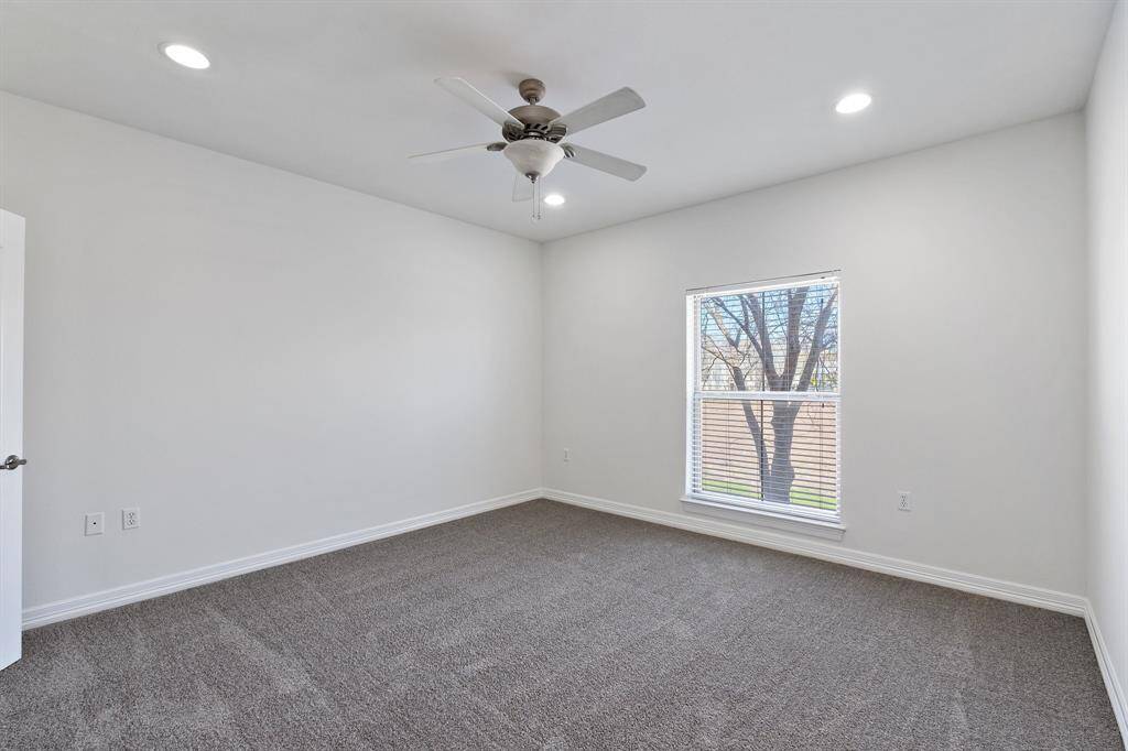 There is plenty of storage space in the cabinets and the kitchen has an electric range.