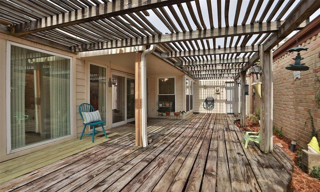 A beautiful sitting area for enjoying the outdoors and offers lovely views from the windows when inside.