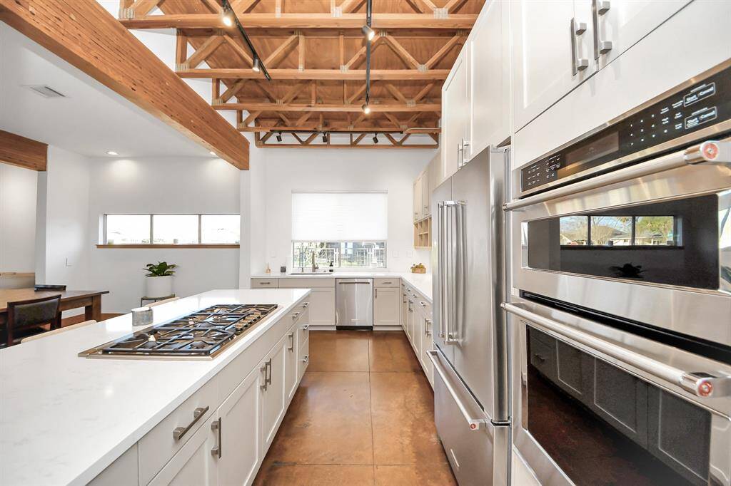 Stainless steel KitchenAide appliances and refrigerator