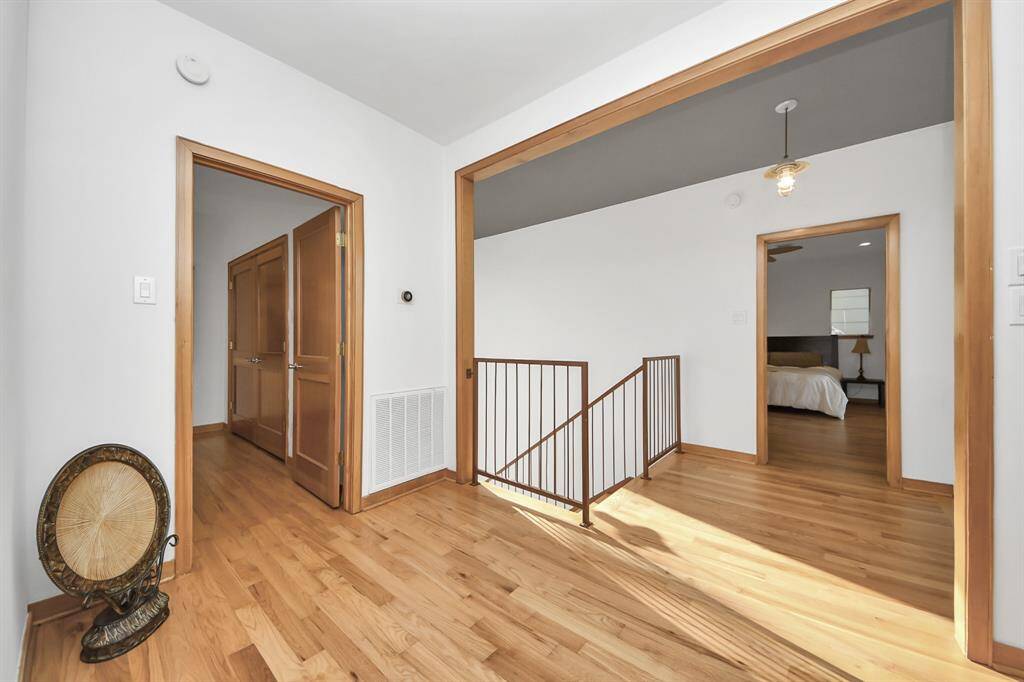 The largest secondary bedroom is located at the top of the stairs