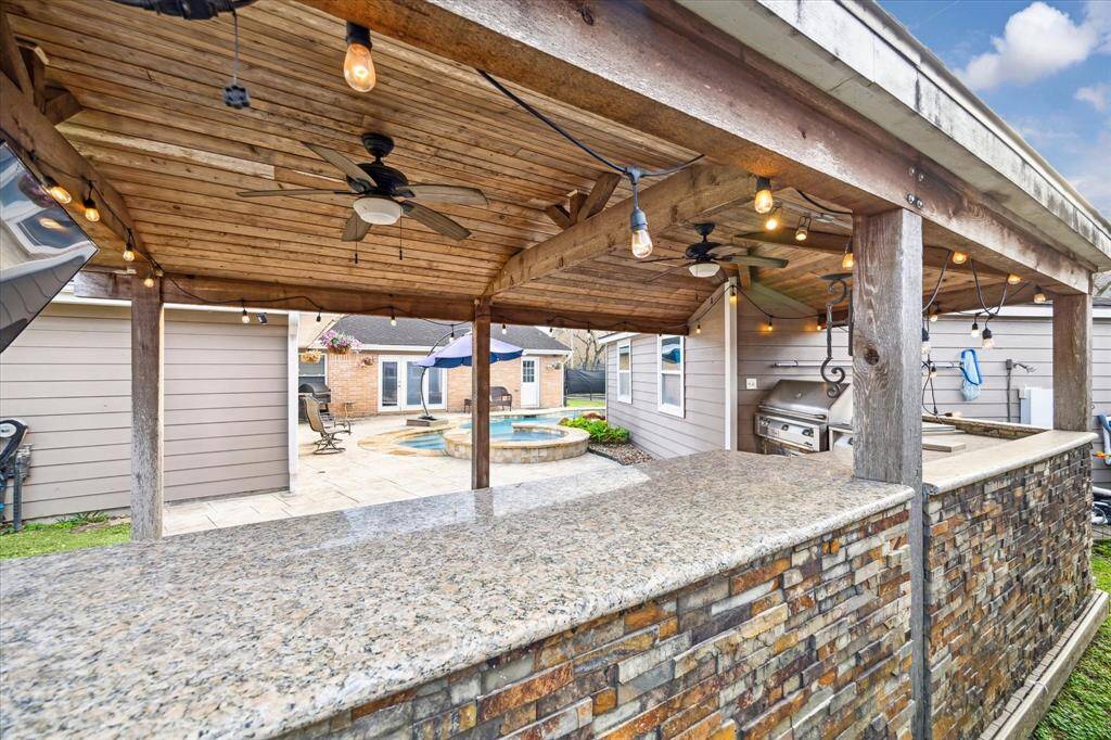 LOVE the stone work on the bar