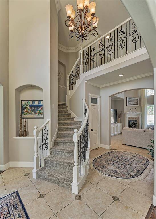 Stunning staircase with intricate details and unique charm.