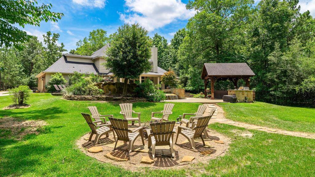 There's a fire pit for bonfires with family and friends.