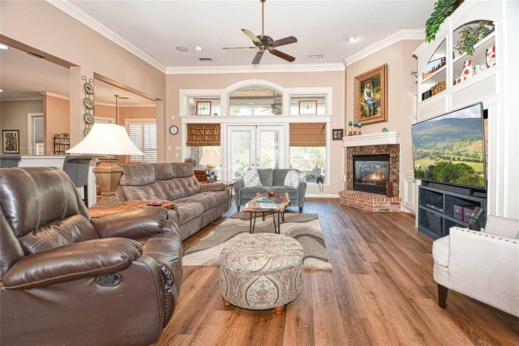 Cozy family room with fireplace