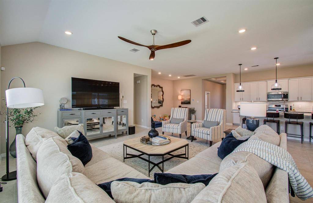 Another view of the family room.  Its open but yet each area offers its own space