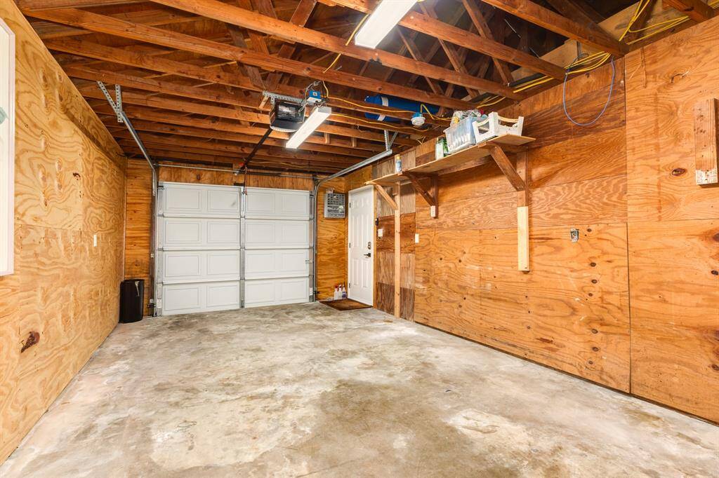 Inside the garage with auto-garage opener.