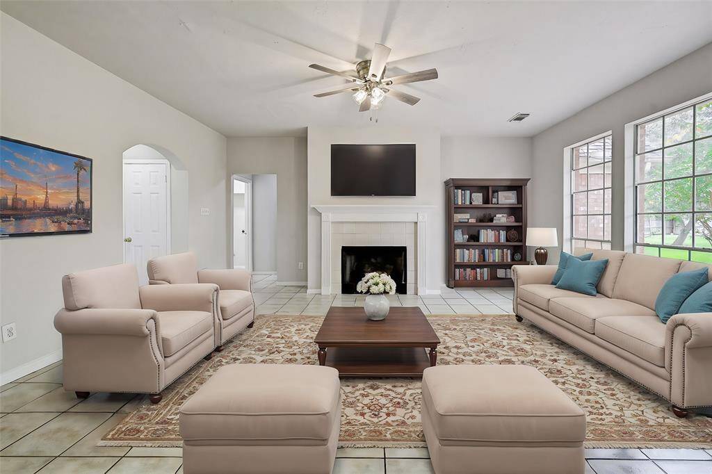 Virtually staged living room.