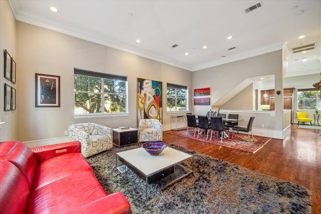 Living Area II-A different angle offers views of the tree lined streets