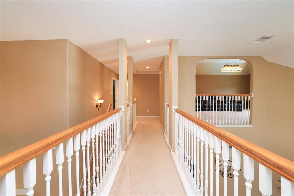 Catwalk to bedrooms overlooks main level