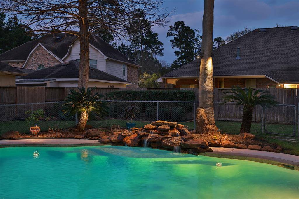 Pool has interior lights.