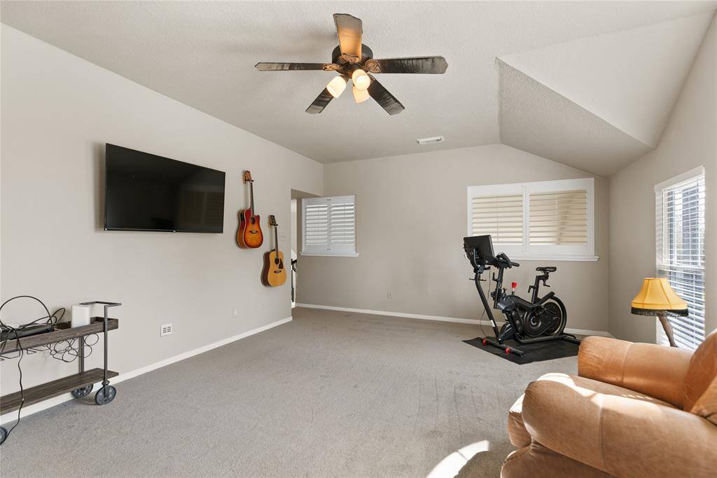 Shutters in Gameroom up allow for noise control to downstairs.