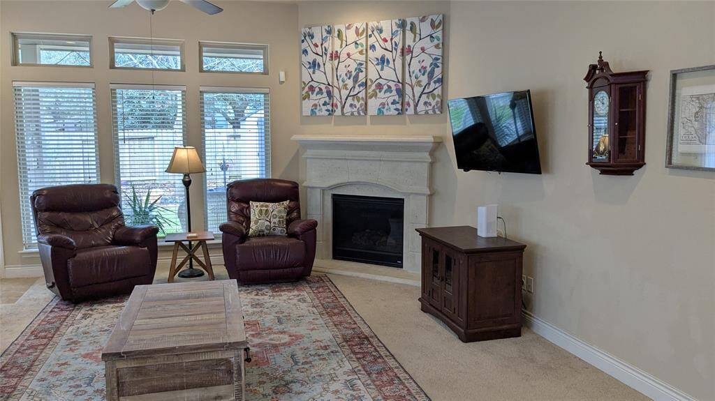 Cozy gas fireplace