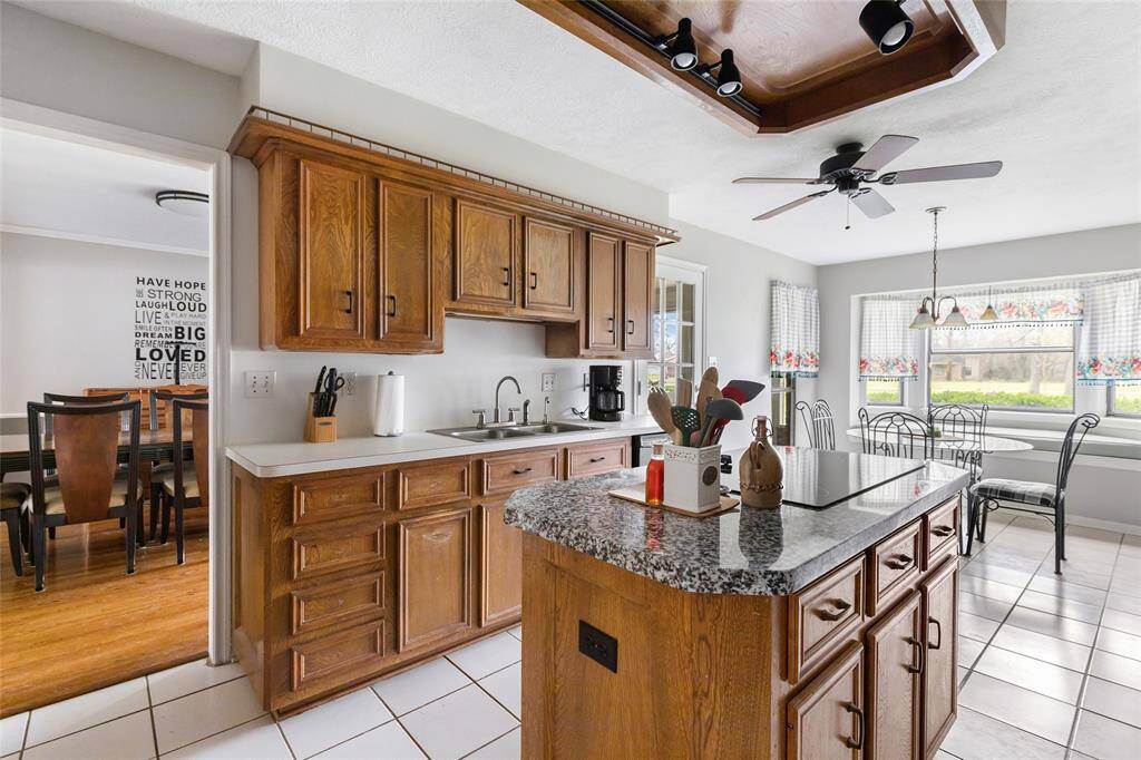 Kitchen with island and breakfast area