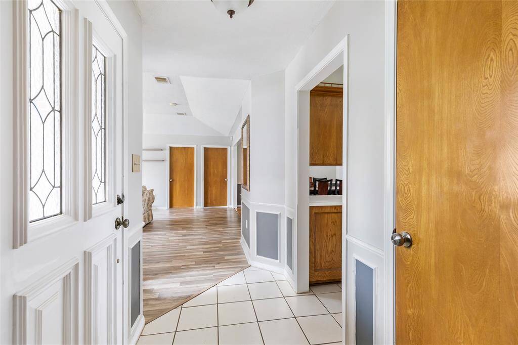 Front entry way looking into living room