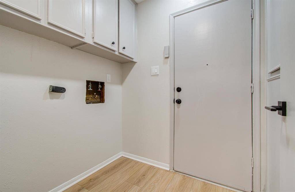 Laundry room that exits to backyard