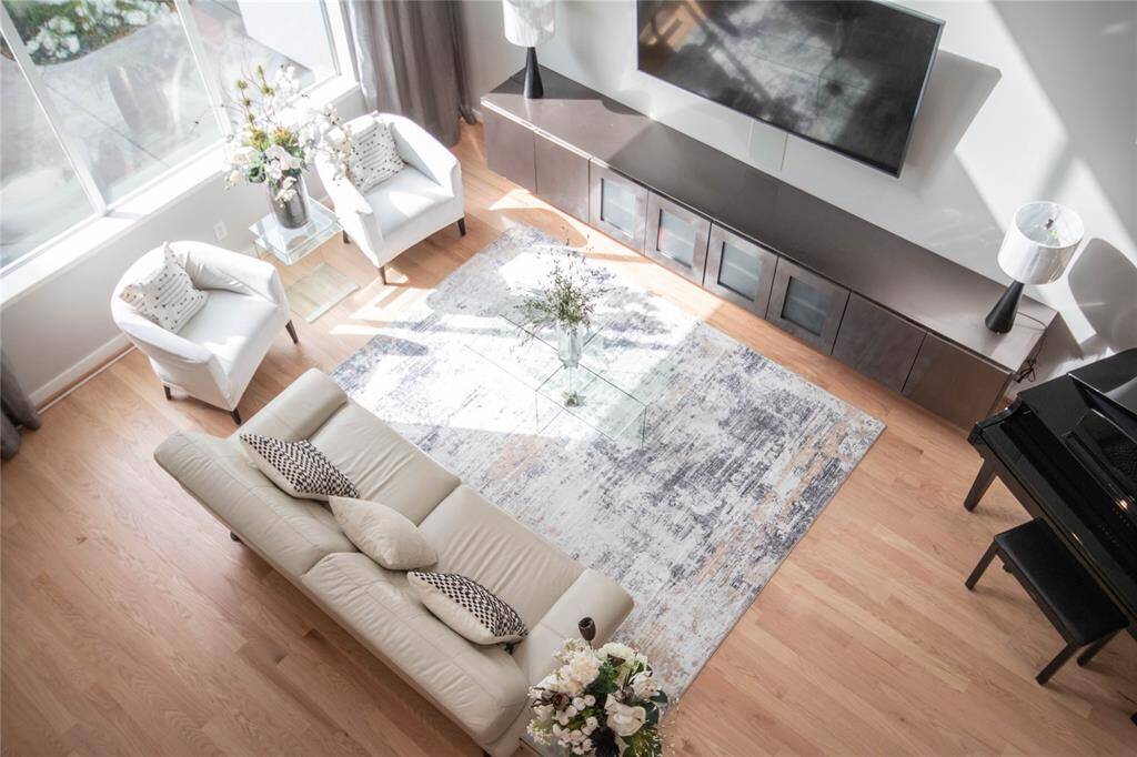 View from third floor foyer of living area