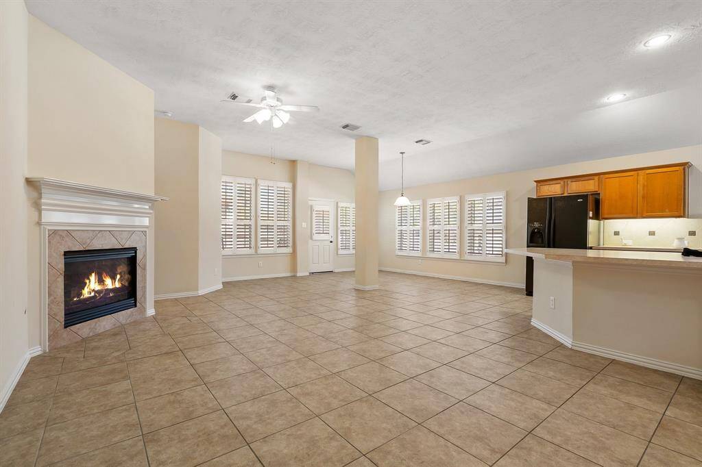 Plantation shutters through out home.