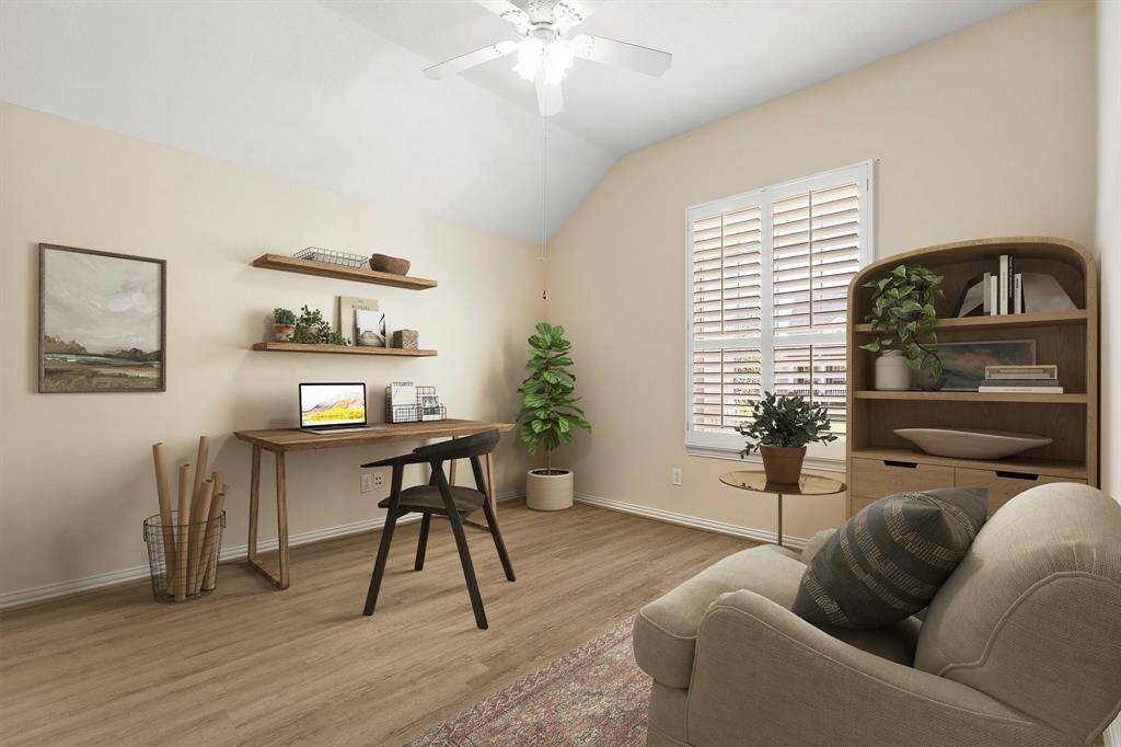 Study, plantation shutters