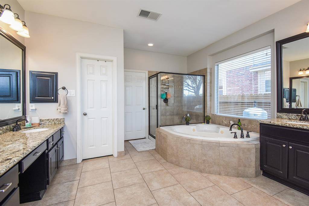 2 Closets in the primary bedroom and bathroom