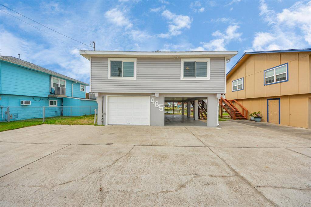 Street view with ample parking.