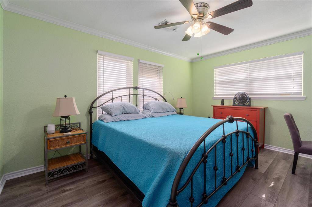 Updated bath with double sinks. Tub / shower combo.  Tub is a deep soaking tub with jets!